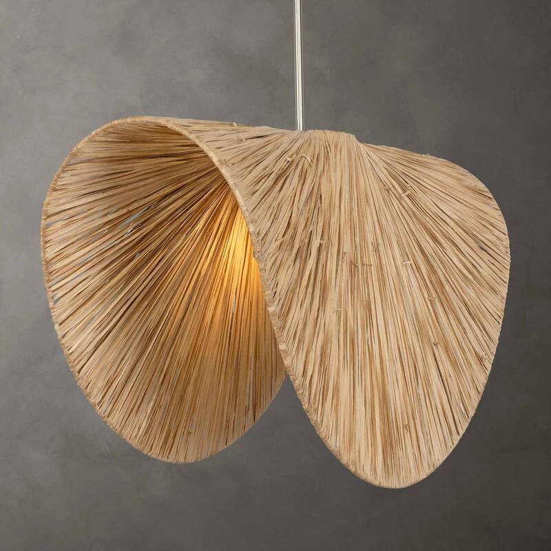Uttermost 21625 Bend 29" Wide Pendant with Raffia Shade