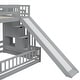 preview thumbnail 30 of 34, Twin Over Full Multifunctional Kids Bunk Bed Frame with Slide, Wooden Loft Bed with Storage Staircase and Guardrails