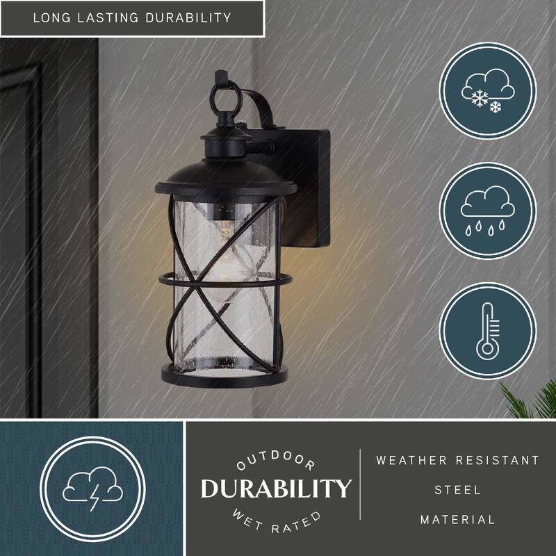 Adams 1 Light Dusk to Dawn Outdoor Wall Lantern Clear Glass