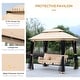 preview thumbnail 4 of 17, Outsunny Tiered Gazebo with 3-person Patio Bench and Mesh Sidewalls