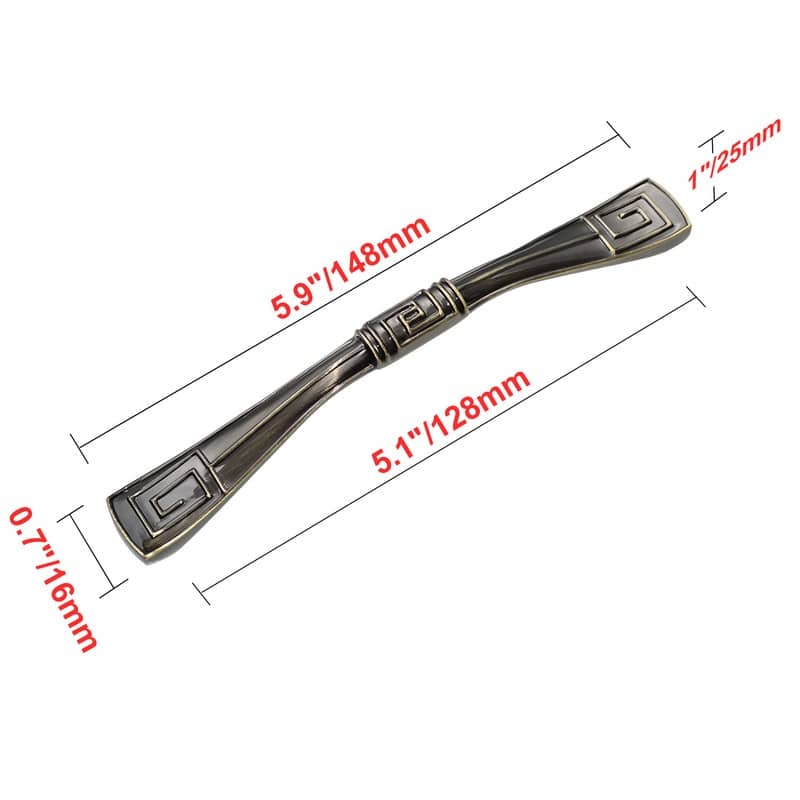 Utopia Alley Trieste Pull Handle - Decorative Cabinet Drop Pull Handles for Cabinets, Antique Brass, 5.0" Center to Center