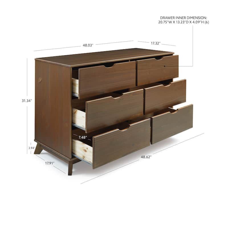 Purcell Wood 6 Drawer Dresser
