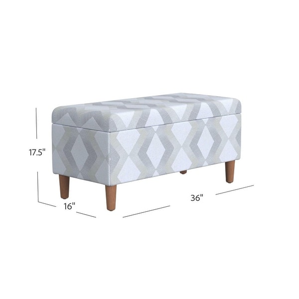 dimension image slide 5 of 10, HomePop Malmo Storage Bench