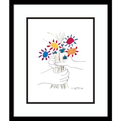 Framed Art Print 'Fleurs' by Pablo Picasso - Outer Size 17 x 20-inch