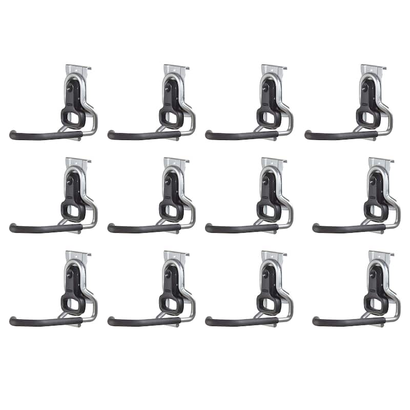 Rubbermaid Vertical FastTrack Hanging Wall Mount Hook Garage Organizer (12 Pack) - 1.19