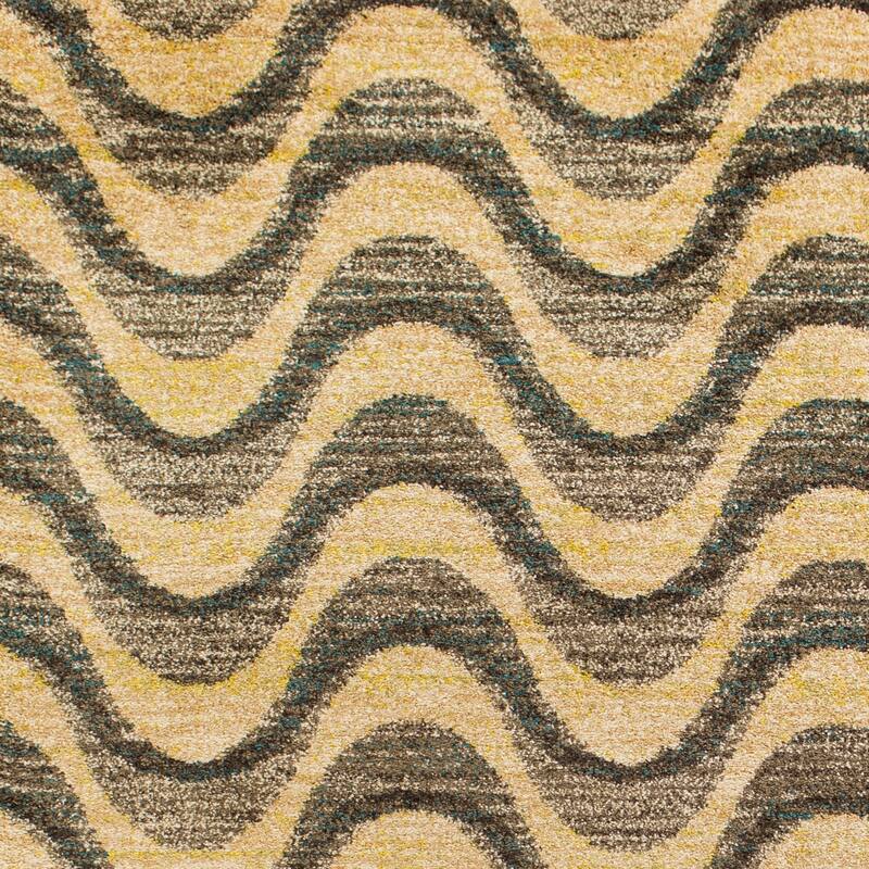 Domani Catalonia Modern Grey/Sand Geometric Wave Area Rug