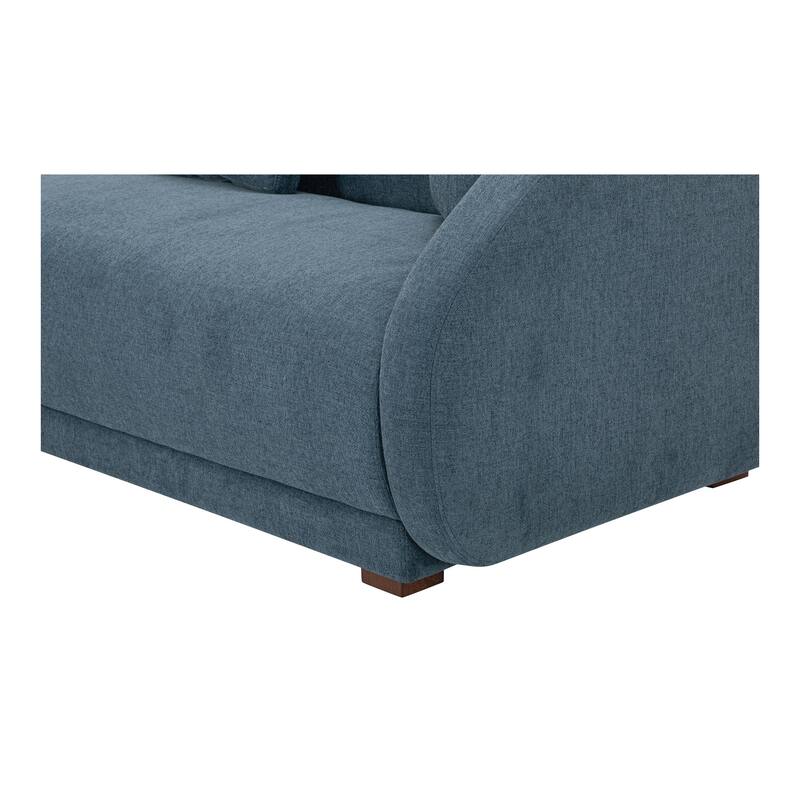 NADAAL STUDIOS Solace Left Arm Facing Modular Sofa, Deep Foam & Fiber Cushioning, Plinth Base, Two Toss Cushions, White