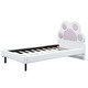 preview thumbnail 14 of 14, Twin Platform Bed with Paw-Shaped Headboard and LED Lighting, Pink Upholstery