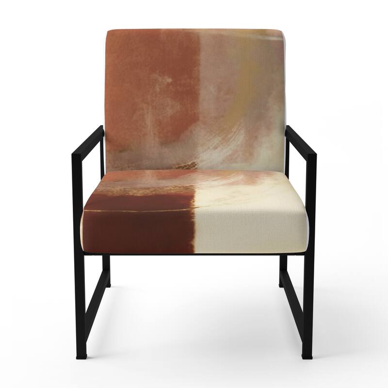 Designart "Chocolate Brown Elementary III" Upholstered Abstract Accent Chair and Modern & Contemporary Arm Chair
