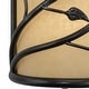 preview thumbnail 8 of 6, Vine 2 Light Black Rustic Flush Wall Sconce Amber Glass - 9.25-in W x 15-in H x 5-in D