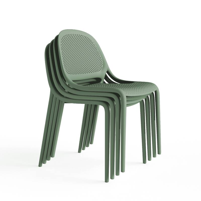 Shay Stackable Plastic Chair for Indoors or Outdoors - Set of 2