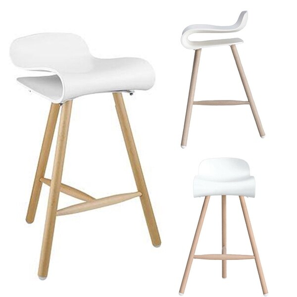 2xhome White 26 5 Modern Style Tri Leg Backless Barstool With 2xhome White 26 5 Modern Style Tri Leg Backless Barstool With Natural Wood Legs