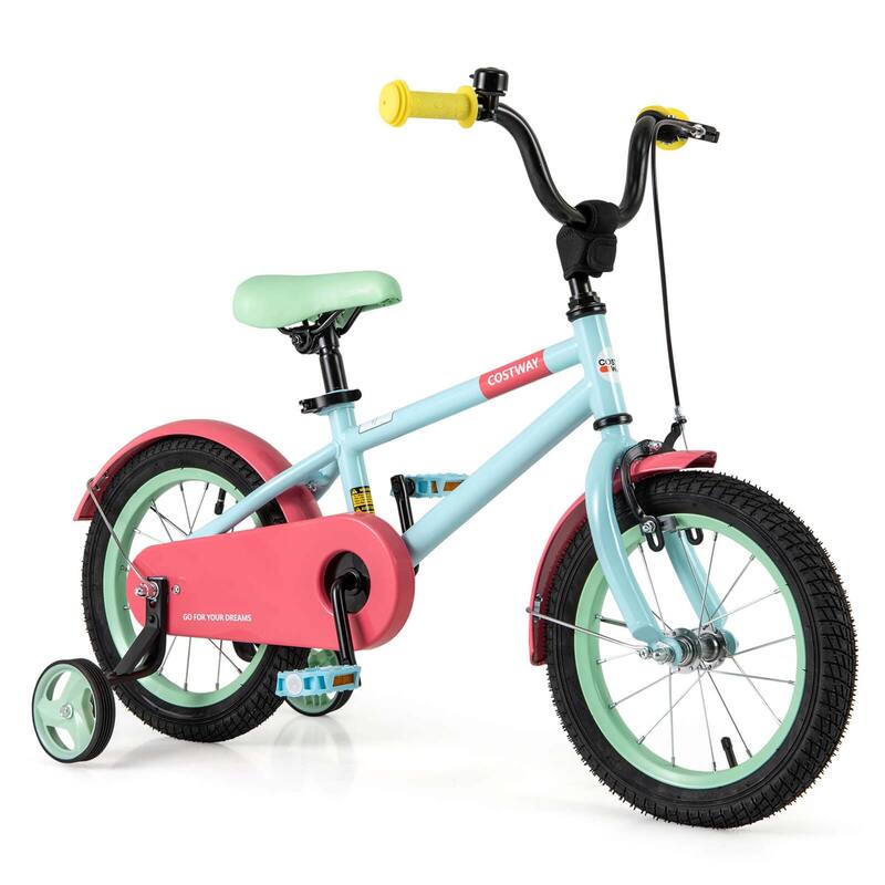 Costway 14" Kids Bike with Adjustable Saddle Handlebar Removable - Red