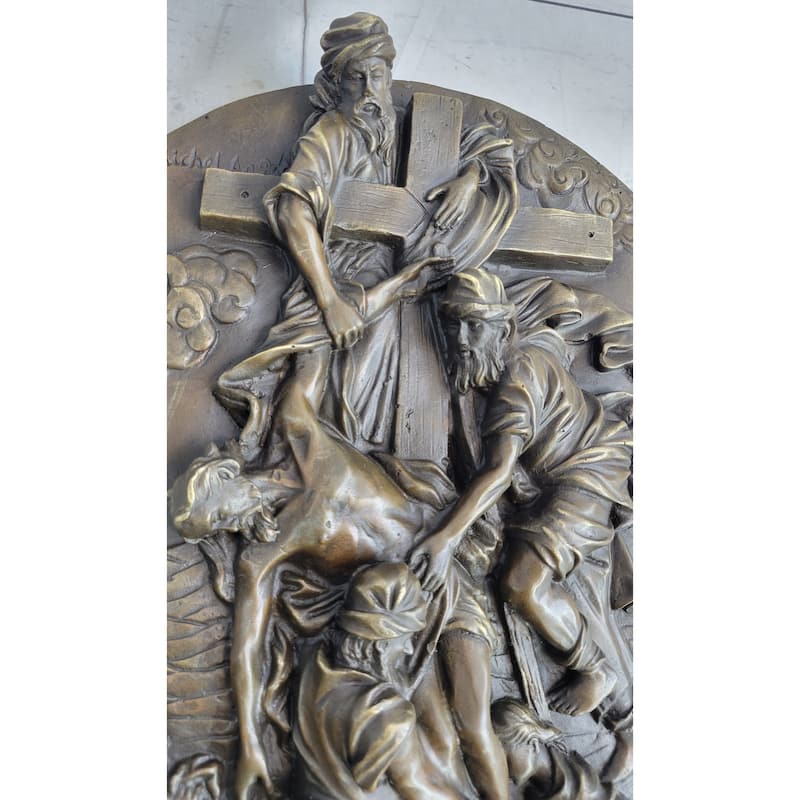 Hot Cast Bronze Wall Hanging Mounted Art Plaque The Cavalry Crucifixion Of Jesus Christ