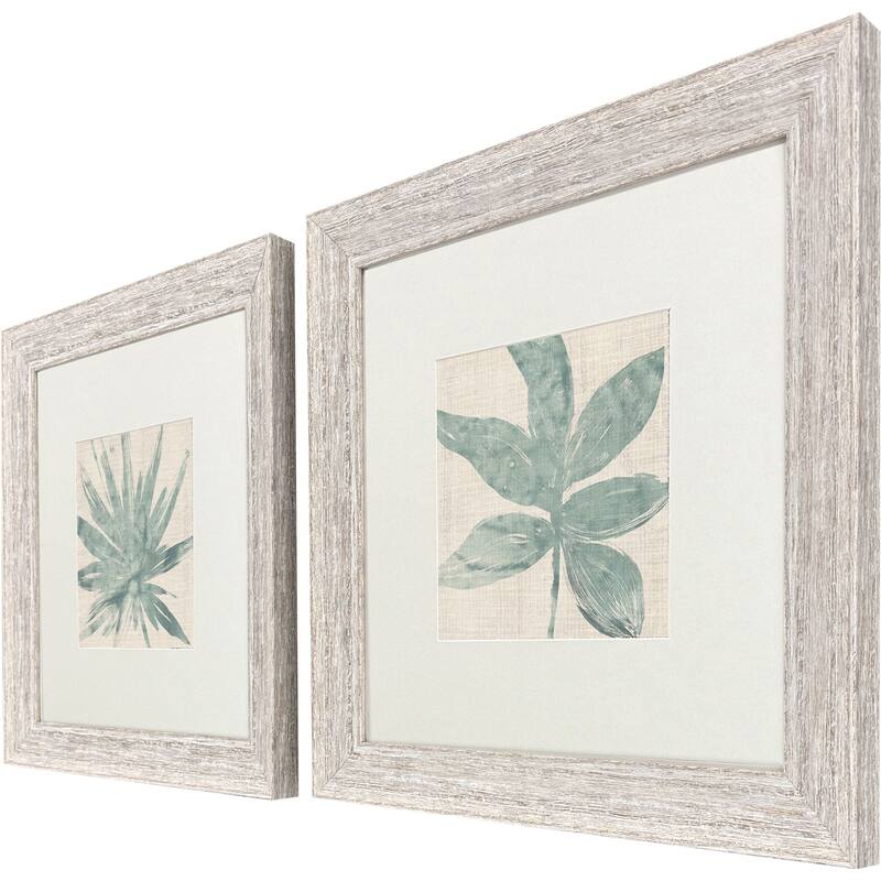 Paragon Burlap Ocean Palm II Framed Art - Set of 2