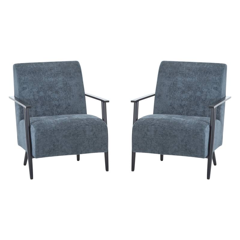 Polyester Lounge Chairs (Set of 2） with Sturdy Metal Frames, Ergonomic Design, and Space-Saving Profile