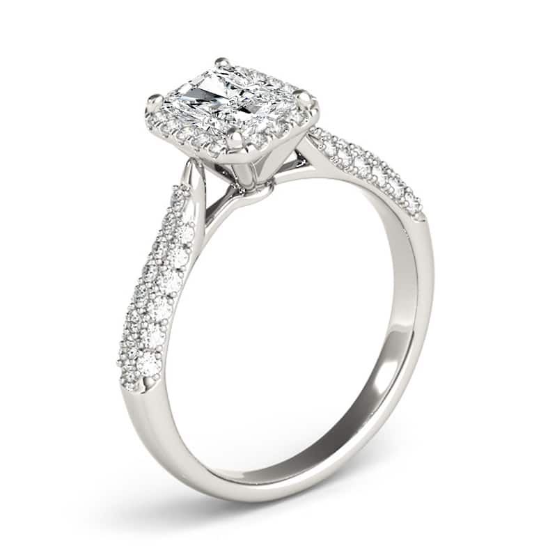 Auriya 14k White Gold Lab Grown Emerald Diamond Halo Engagement Ring 0.50 to 5.00 ct. tw. (F-G VS)
