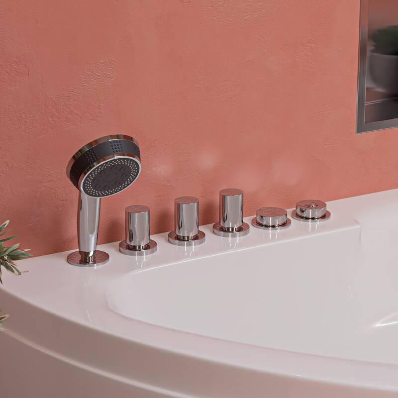 EAGO AM161-L White Acrylic 5-foot Whirlpool Bath Tub With Left Drain