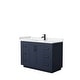 preview thumbnail 45 of 168, Miranda Single Vanity Set, Cultured Marble Top, No Mirror 48-Inch Single - Dark Blue, Black Trim, Carrara Cultured Marble Top