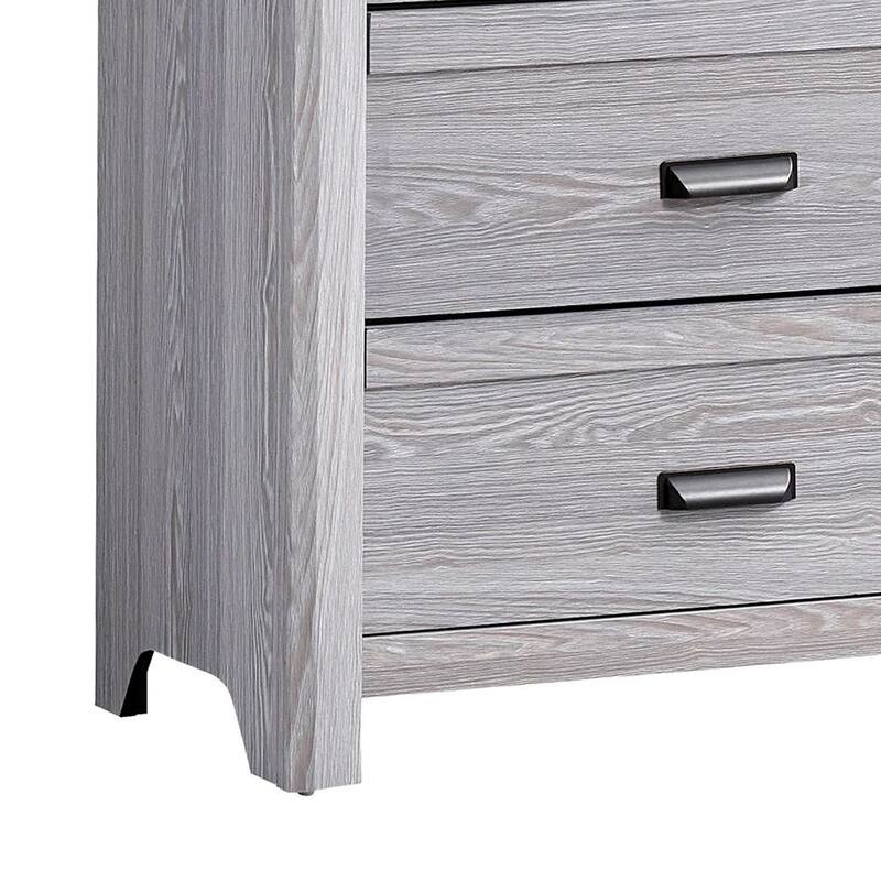 Laide Wide Dresser with 6 Drawers, Cup Handles, Gray Driftwood Veneer