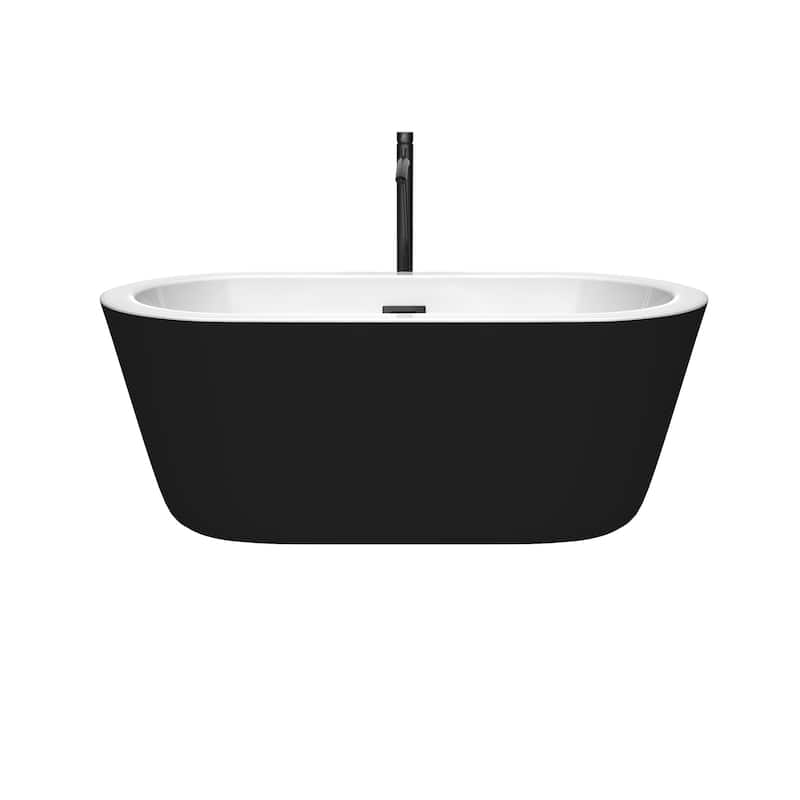 Wyndham Collection Mermaid 60" Free Standing Acrylic Soaking Tub with