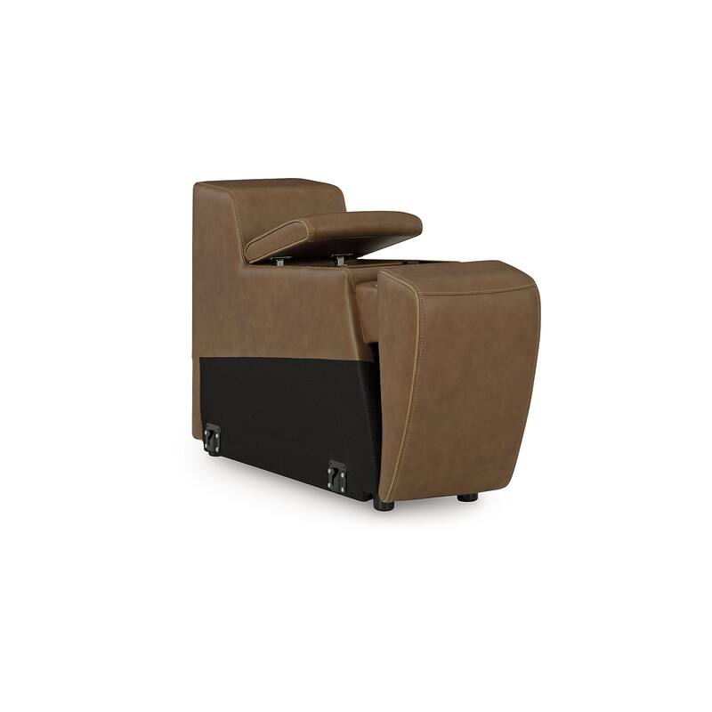 Signature Design by Ashley Rally-Up Brown 3-Piece Power Reclining Sectional Loveseat with Console - 97" W x 40" D x 34" H