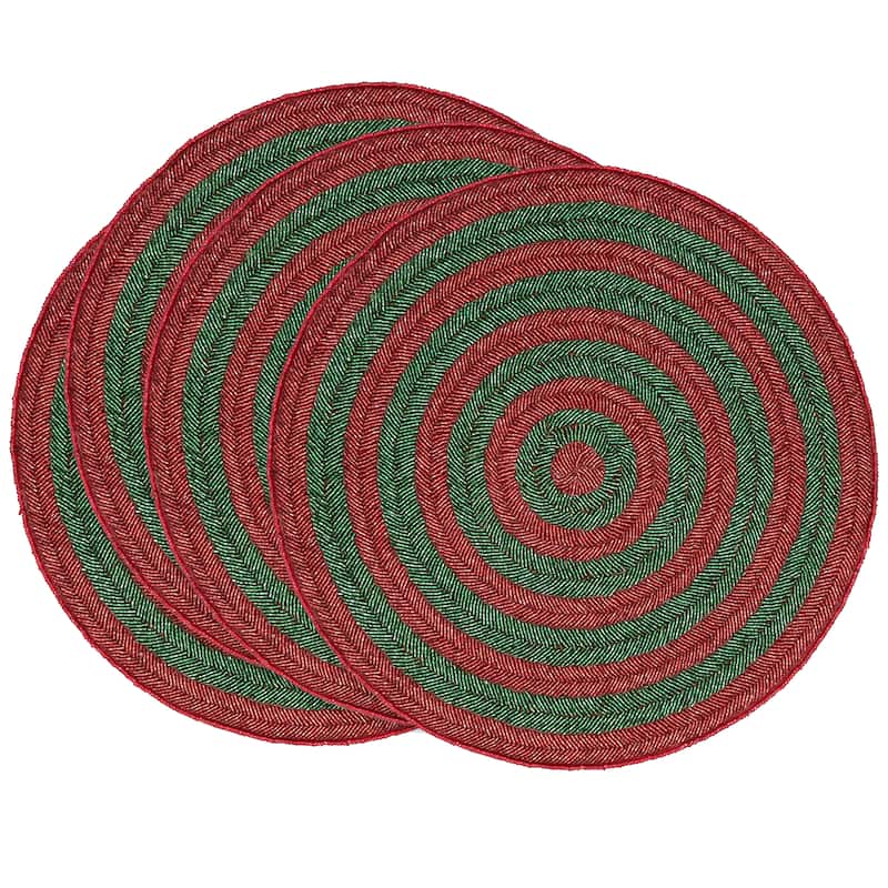 Circle Design Beaded Placemats (Set of 4)