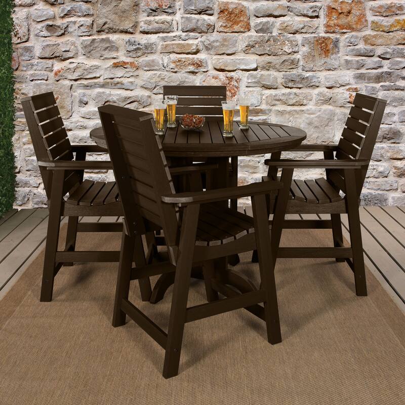 Weatherly 5-piece Outdoor Dining Set - 48" Round Table, Counter-height