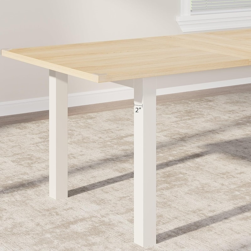 43.7in-63in Extendable Dining Table Set with 2 Benches and 2 Stools