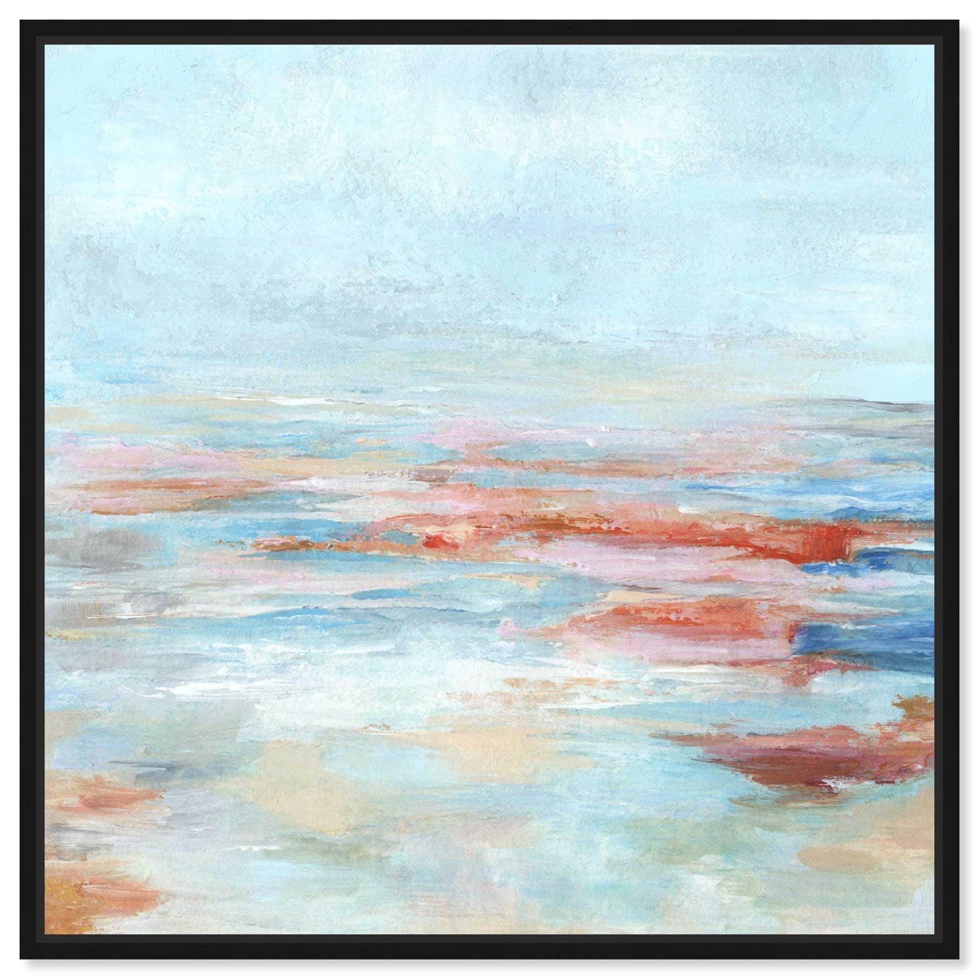 Water Waves Coastal Gold Art Framed Canvas Print by Art Remedy