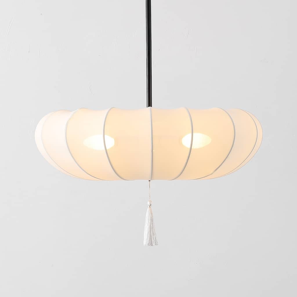 SAFAVIEH Couture Amelie, 3-Light, 21-inch, Fabric/Metal Pendant - 21"W x 21"D x 52"H