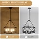 preview thumbnail 30 of 34, 4-Light Circle Hanging Candlestick Linear Foyer Chandelier Lighting Fixture for Dining Room Kitchen Island