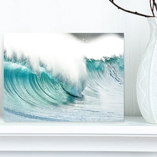Massive Blue Waves Breaking Beach-Art Canvas