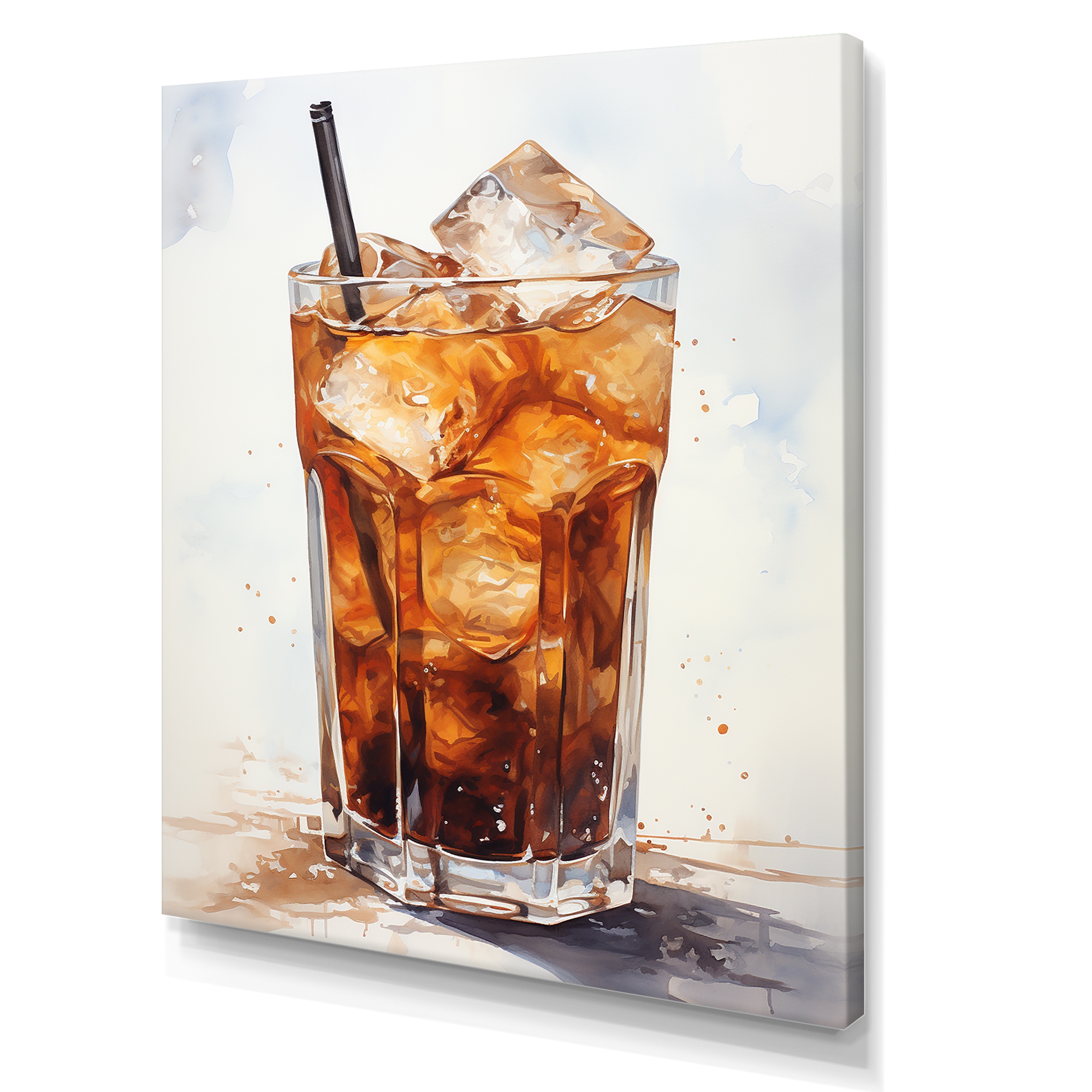 Designart Cold Brew Chill Glass I Coffee Wall Art 34 in. wide x 44 in. high