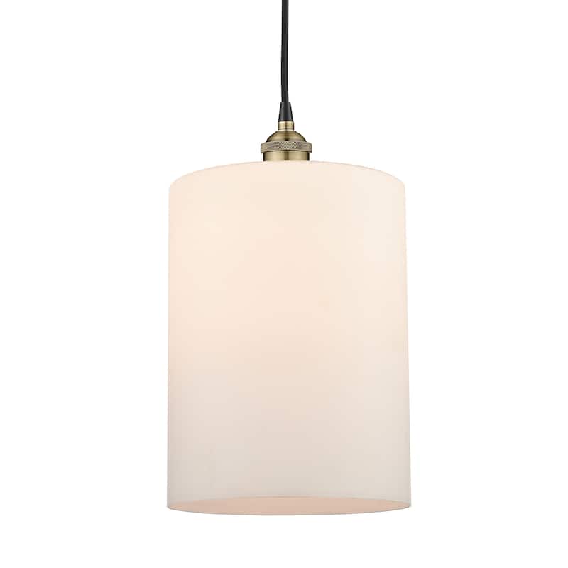 Innovations Lighting 616-1P-16-9-L Cobbleskill Pendant Cobbleskill 9" - Black Antique Brass / Matte White