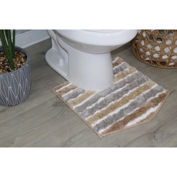 slide 2 of 9, Bathroom Rugs, Extra Soft Absorbent Bath Rugs, Non-Slip, Quick Drying, Machine Washable, Plush Comfort for Bathroom Floor 20"X20" Contour - Linen