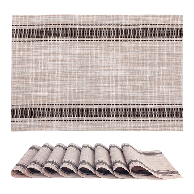 Placemats Set of 6 Vinyl Placemats for Kitchen Dining Table Decor Heat Resistant Table Placemats Wipeable Table Mat - 18*12in