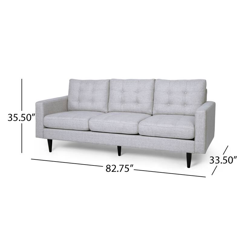 Contemporary Tufted 3-Seater Sofa with Square Arms
