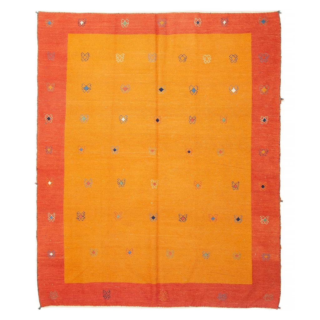 ECARPETGALLERY Flat-Weave Kashkuli Light Brown Wool Tapestry Kilim - 6'2 x 7'5