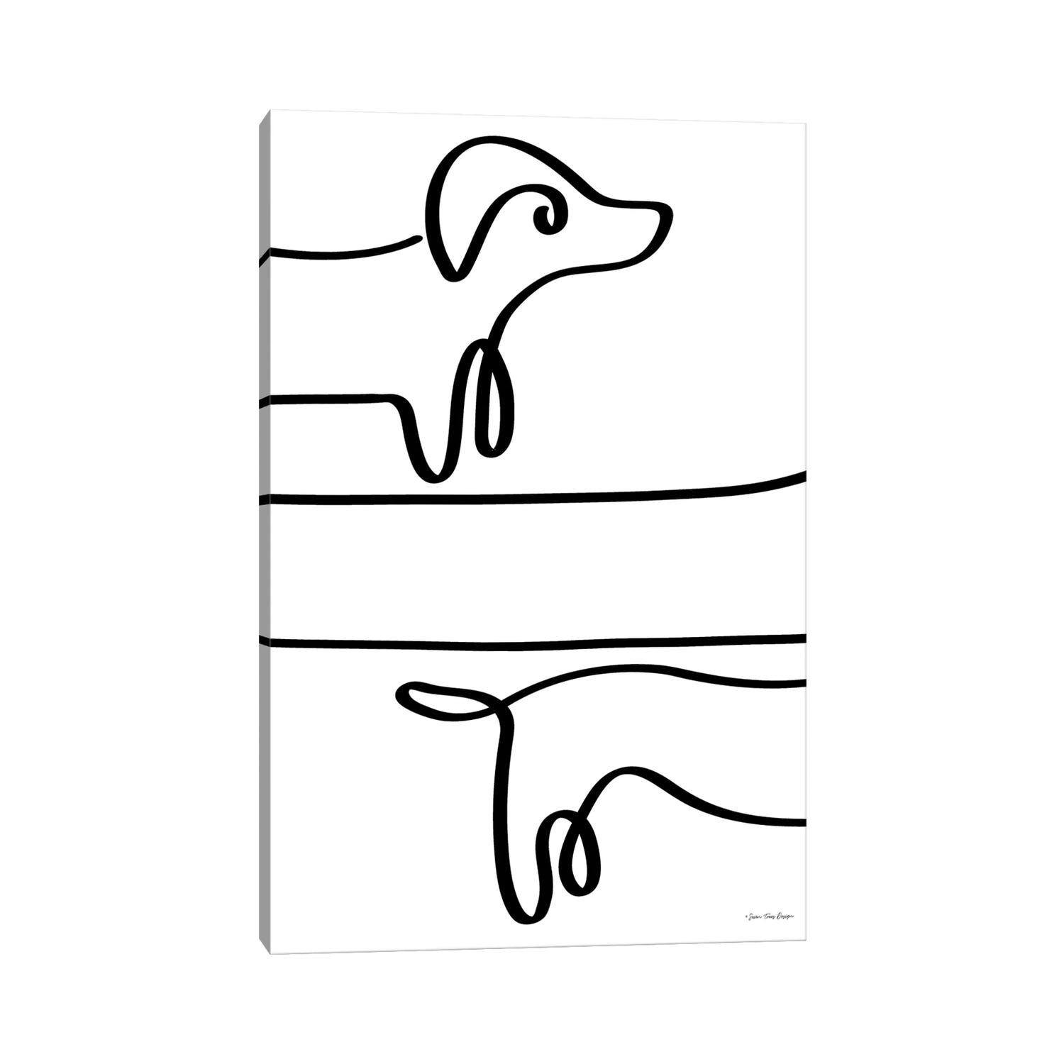 iCanvas "One Line Dachshund" by Seven Trees Design Canvas Print