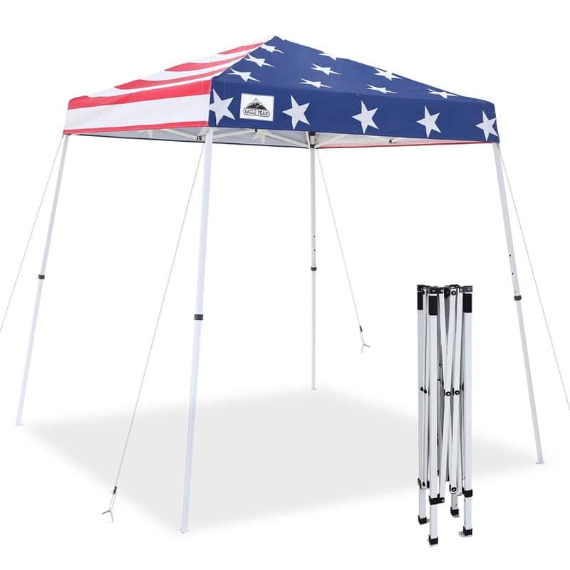 EAGLE PEAK 8x8 Slant Leg Pop-up Canopy Tent Easy One Person Setup Instant Outdoor Beach Canopy