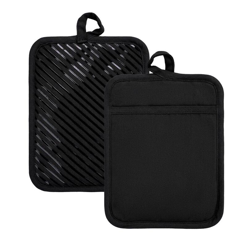 Silicon Print Pot holder-Pair - 7x9 - Black