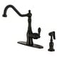 preview thumbnail 7 of 20, American Classic Single-Handle Kitchen Faucet with Brass Sprayer Matte Black