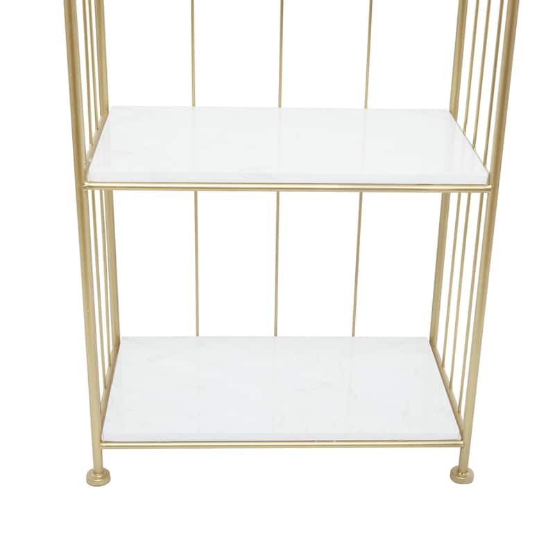 Marble Shelving Unit - Gold - Roche River Decor - 12"W x 20"L x 79"H