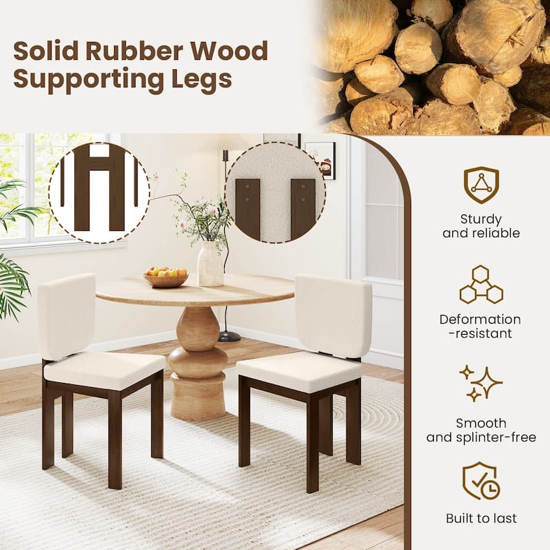 Costway Wooden Dining Chair Set of 2/4 with Rubber Wood Leg Padded - See Details