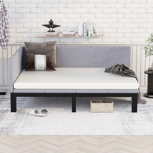 Full / Twin Size Upholstered Daybed Sofa Bed Frame with