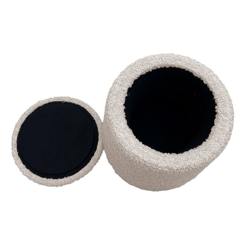 Practical Round Storage Ottoman for Home Organization