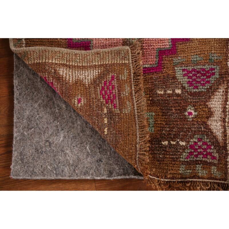 Hand Knotted Oriental 100% Wool Carpet Transitional Medallion Brown Anatolian Area Rug - 3' 0'' X 1' 8''