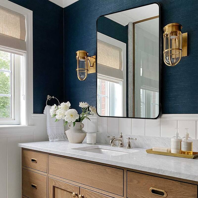 Wall Mount Bathroom Rectangle Vanity Mirror (Horizontal/Vertical)