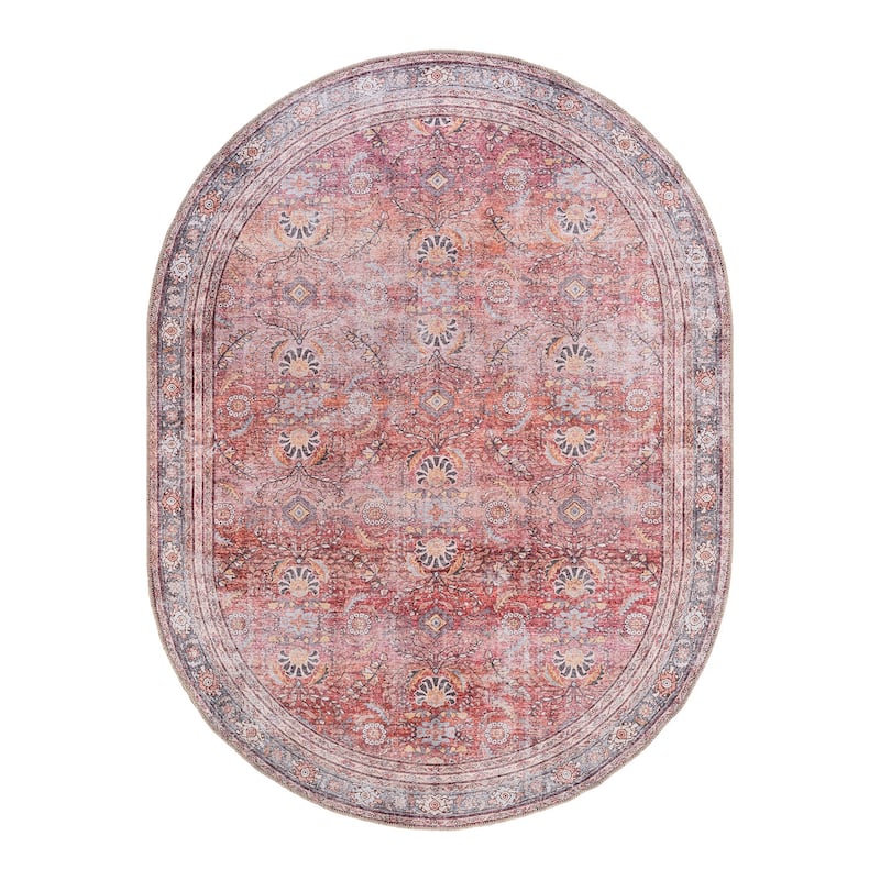 World Rug Gallery Vintage Inspired Machine Washable Non Slip Area Rug